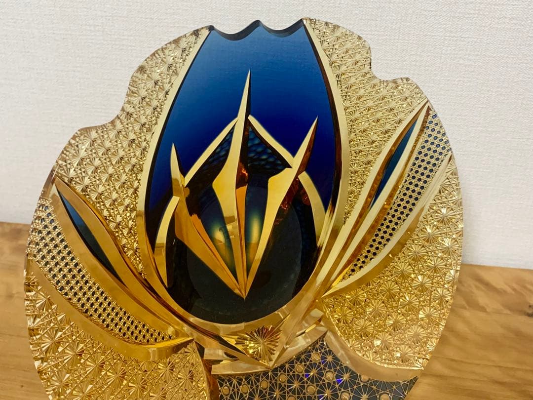 d*7様 江戸切子　伝統工芸士　但野英芳作　「兜」 飾り皿