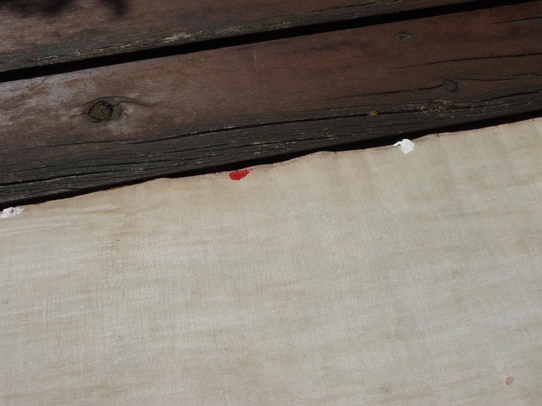 大サイズ　希少　肉筆　タンカ　チベット　黒兼彩　金彩　まくり　※説明必読願います