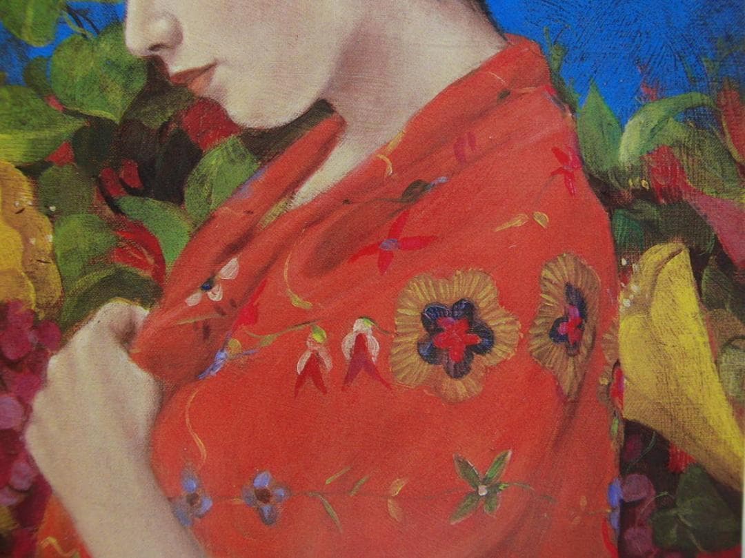 山本 貞、「花苑」、希少画集・額装画、日本製・新品額縁にて額装致します