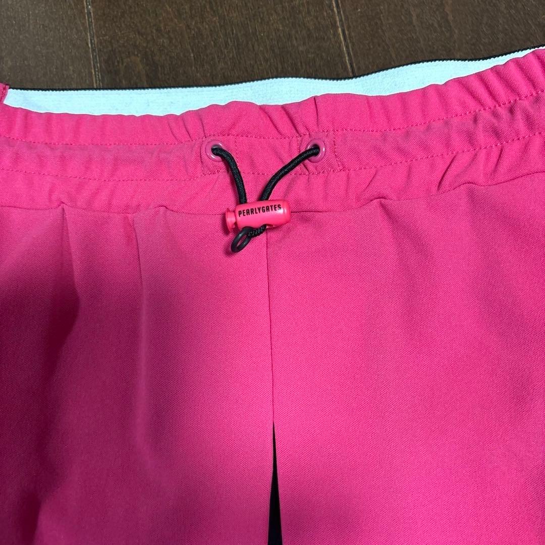 パーリーゲイツMFY裏カノコプリーズスカート ピンク×ブラックサイズ1