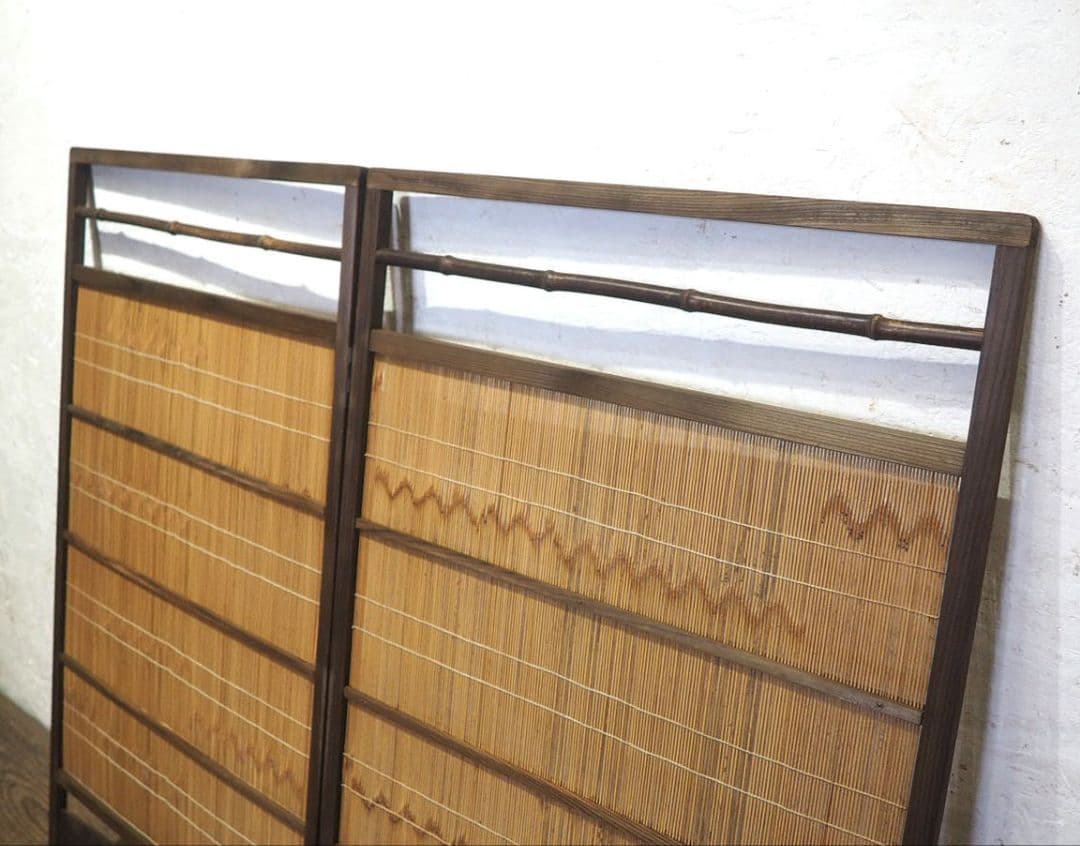 1344 折りたたみ式のレトロな衝立　パーティション　間仕切り　旅館　居酒屋
