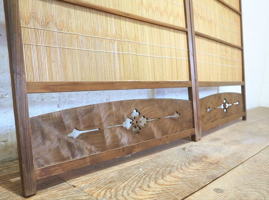 1344 折りたたみ式のレトロな衝立　パーティション　間仕切り　旅館　居酒屋