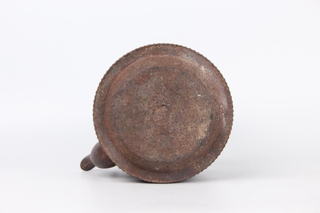 南部鉄瓶 光原社 北鳳造 身在銘　寸筒鉄瓶　約1300ml 霰 EM3-13