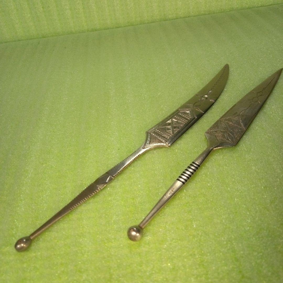 ニジェール？　錫製？　ペーパーナイフ　レア　希少　2本セット　アンティーク