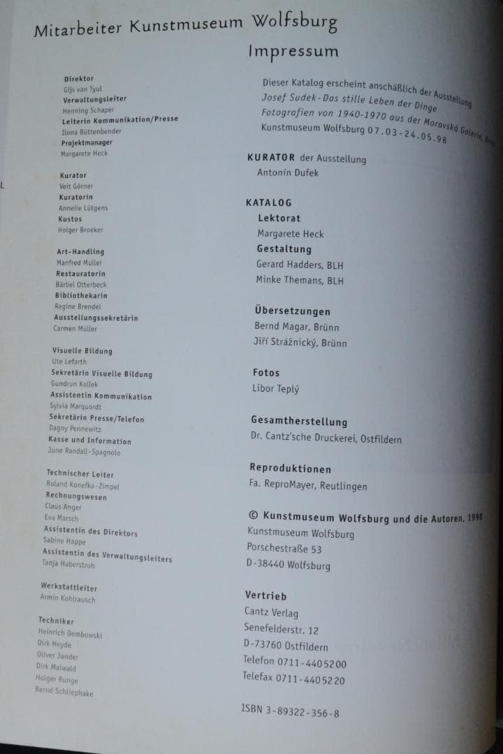 Josef Sudek：Das Stille Leben Der Dinge