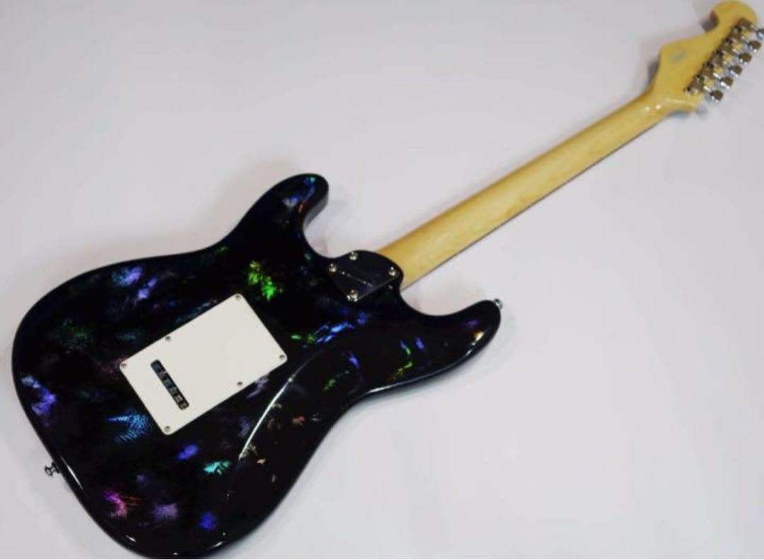 SPEAR エレキギター ギター 黒 ストラト ホログラム ギター 青