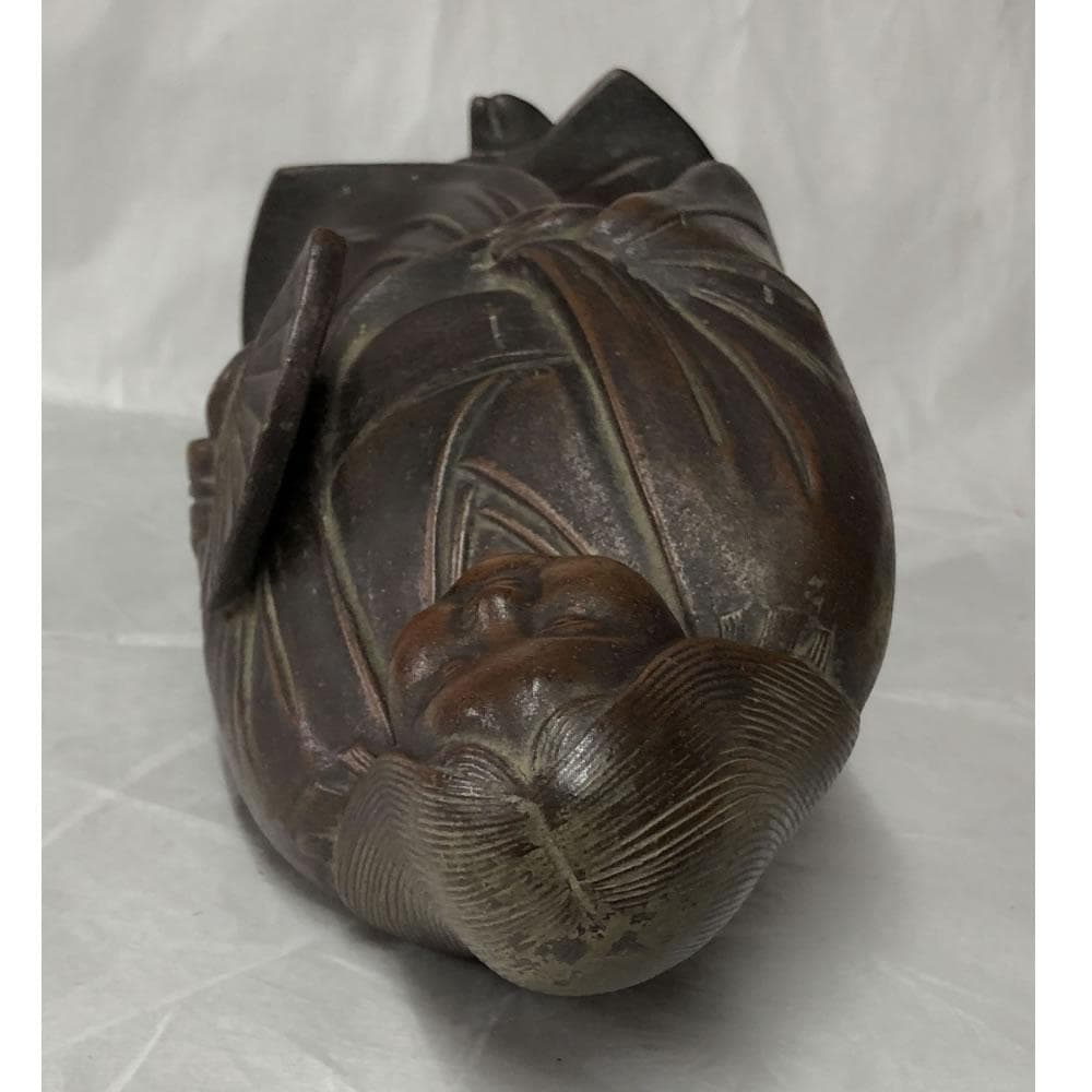 e2722 備前焼 お福 高さ24cm お多福 お福人形 お福さん 置物