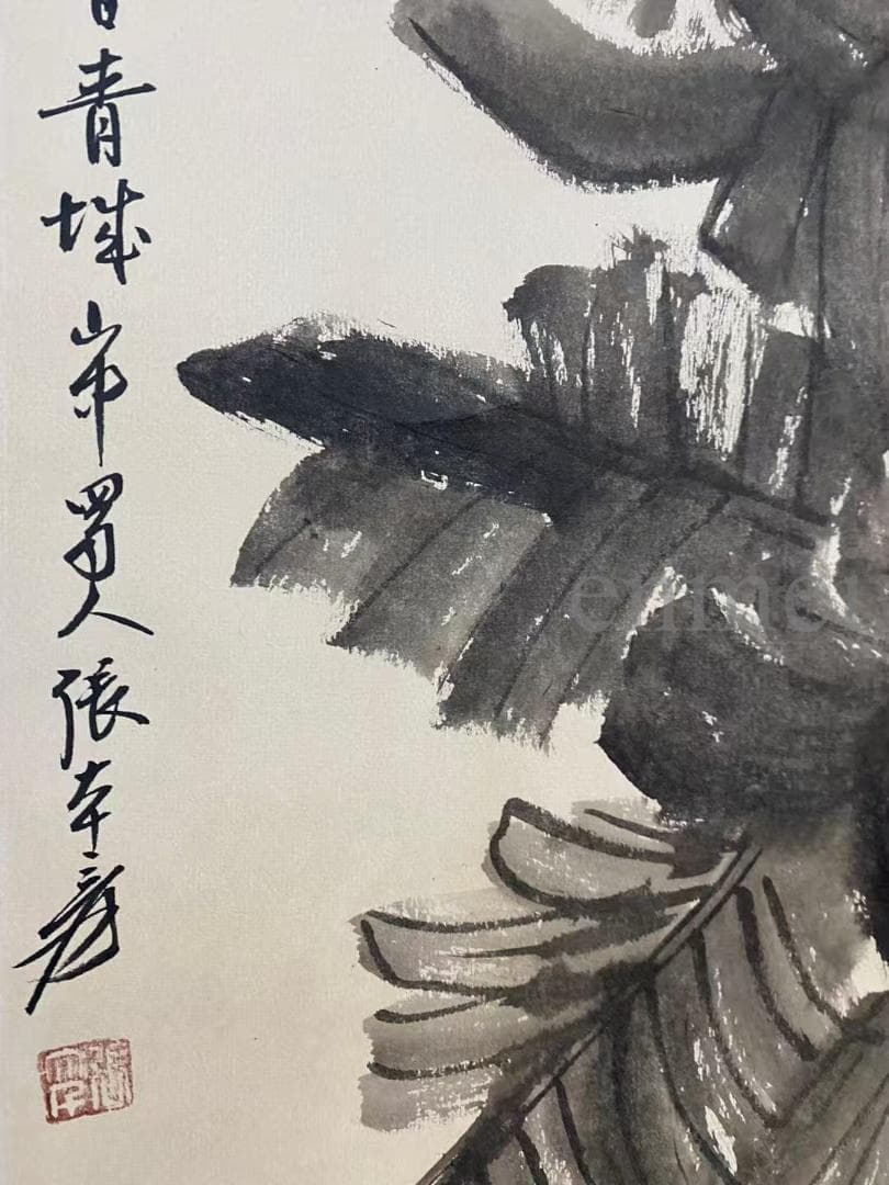 中国古美術・旧藏珍品・張大千款・人物水墨画・純手描き・四尺中堂畫・掛軸・書斎飾り