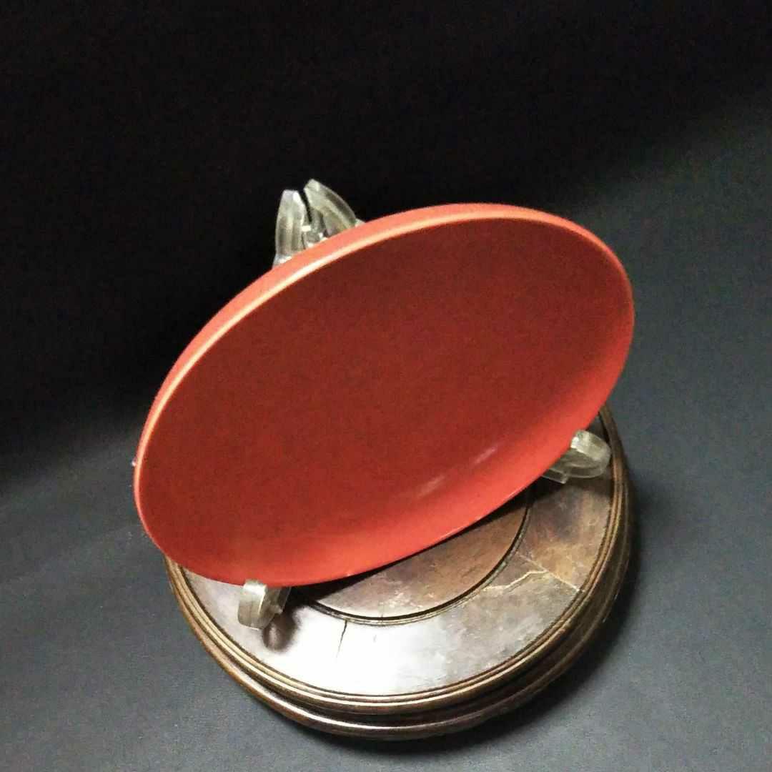 ※中国古美術/缸豆紅釉盤(底款:大明天啓年製)明代/