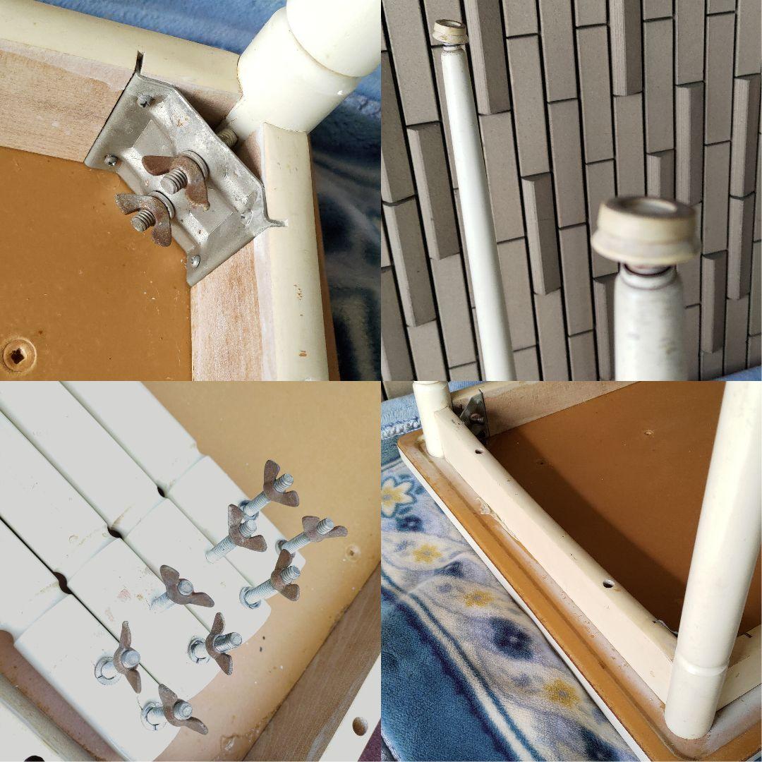 希少 70's ジャパンヴィンテージ モルパ 花柄天板 ホワイトテーブル