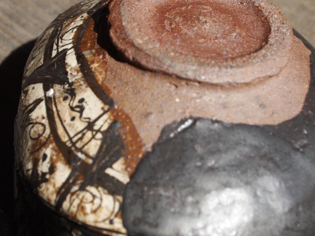 未使用★池田省吾★黒織部茶碗★共箱・布・栞