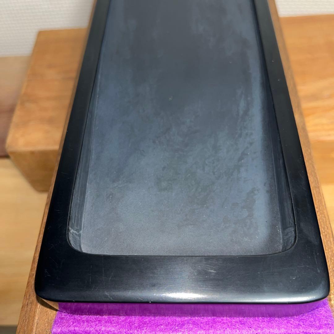 ⭕️雨端硯　長方研　未使用に近い美品　27cm超え　雨端石紋綺麗