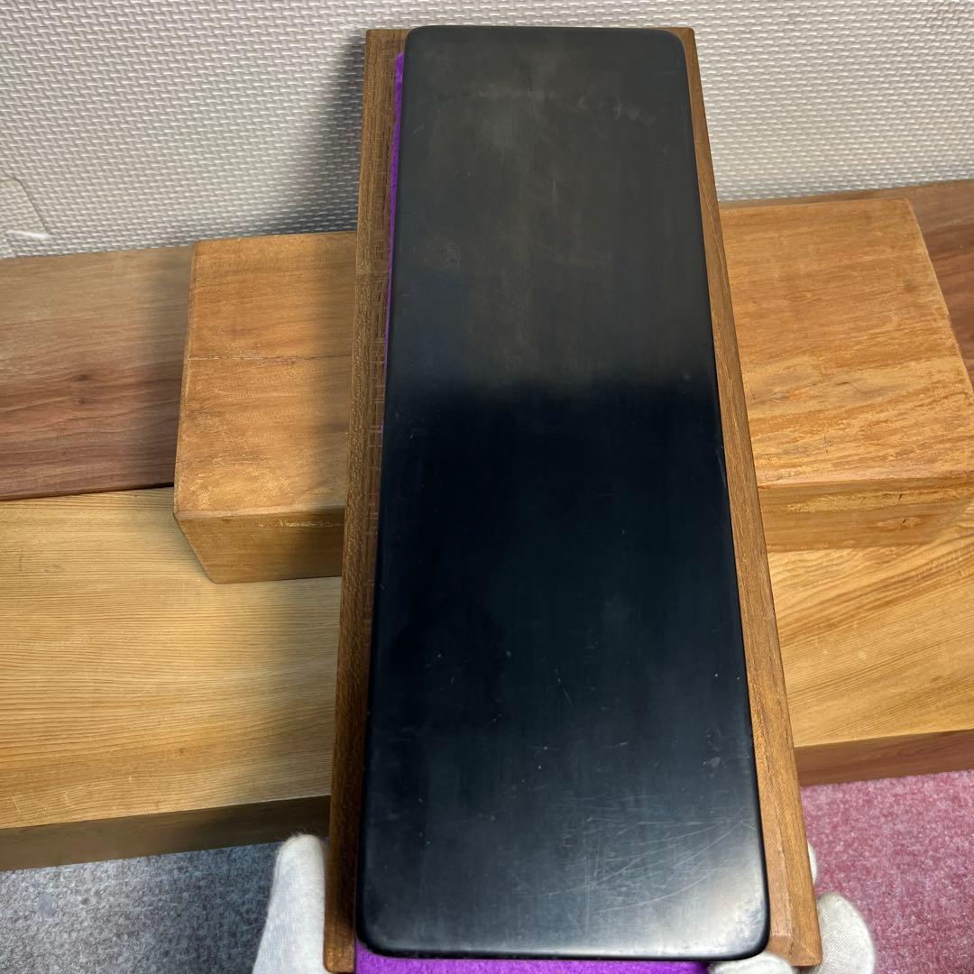 ⭕️雨端硯　長方研　未使用に近い美品　27cm超え　雨端石紋綺麗