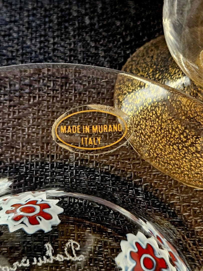MADE　IN　MURANO　ITALY　イタリア製　ムラーノ　カップ&ソーサ