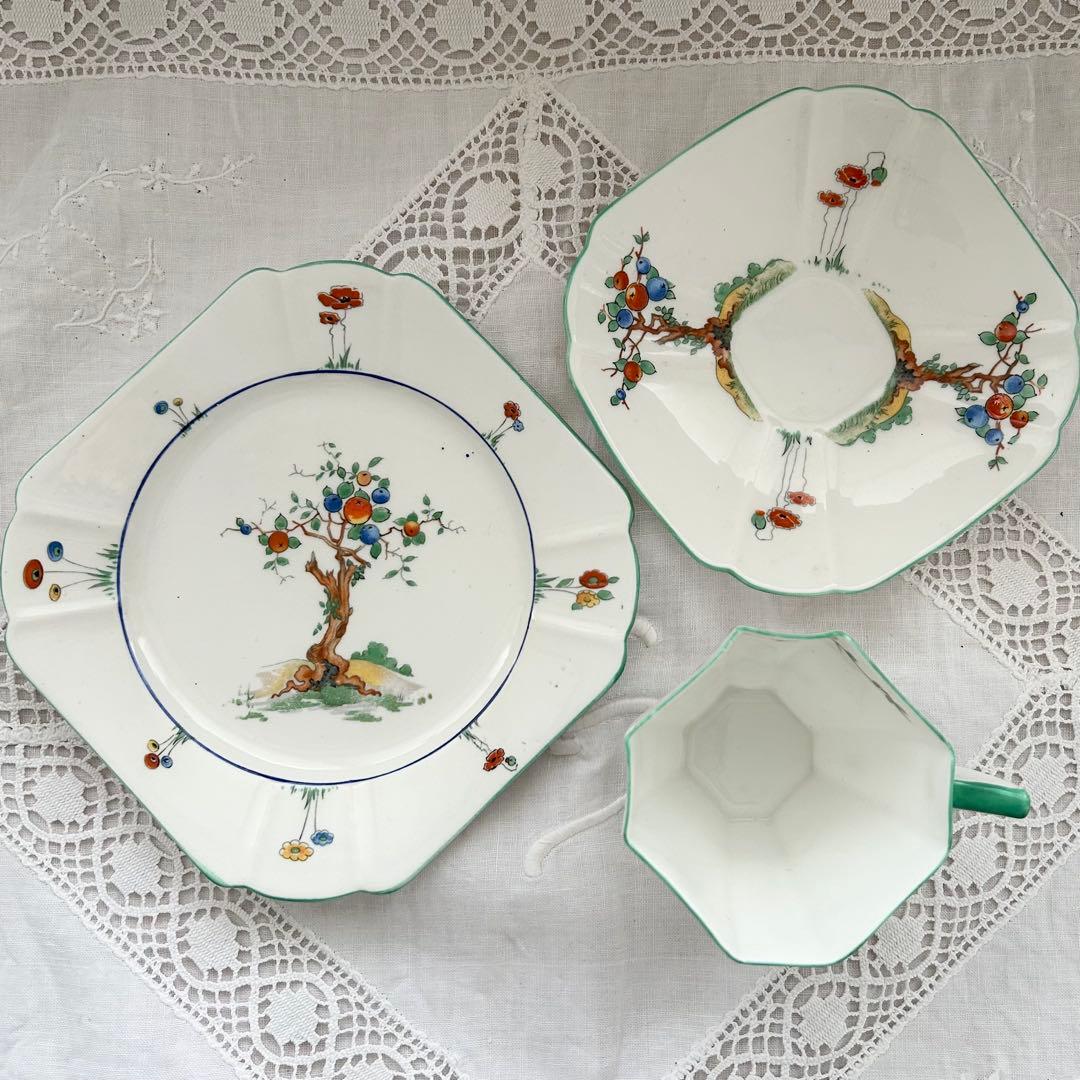 Shelleyシェリー◆カップ＆ソーサー トリオ◆リンゴ クイーンアン