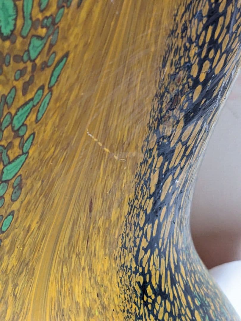 ♦岩田ガラス工芸家 岩田久利作 阿古陀形花瓶 花器 花活 美術品 骨董品