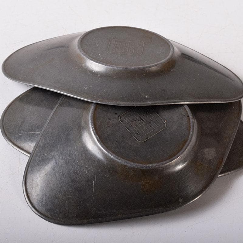 煎茶道具　壱輝作　古錫　茶托　5客　C　7765