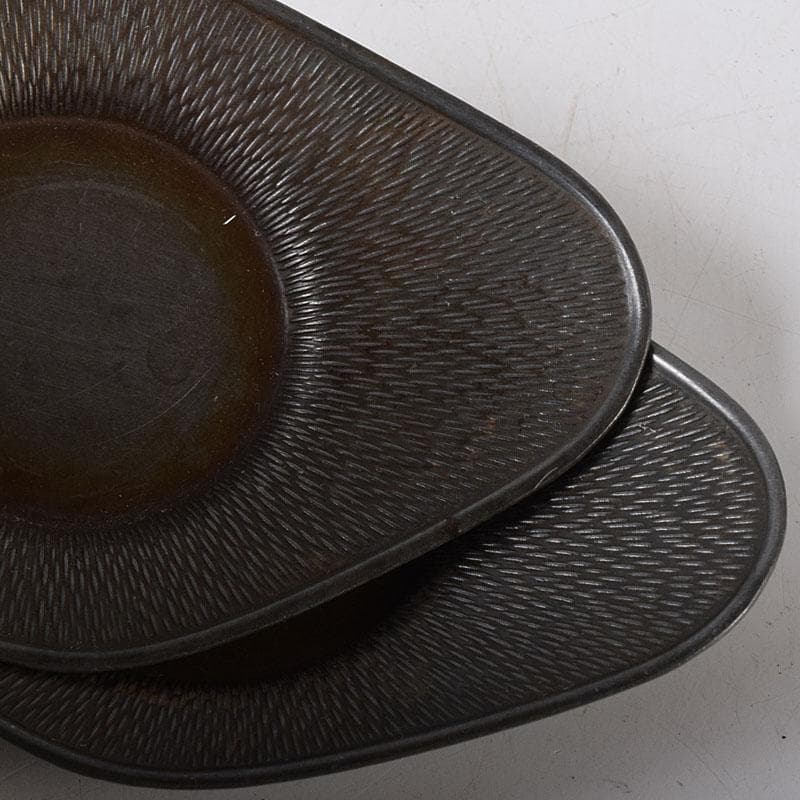 煎茶道具　壱輝作　古錫　茶托　5客　C　7765