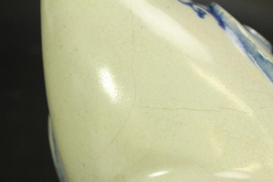 古清水 粟田焼 仁清写 鳳凰 香炉 25cmx11cm(LC639)