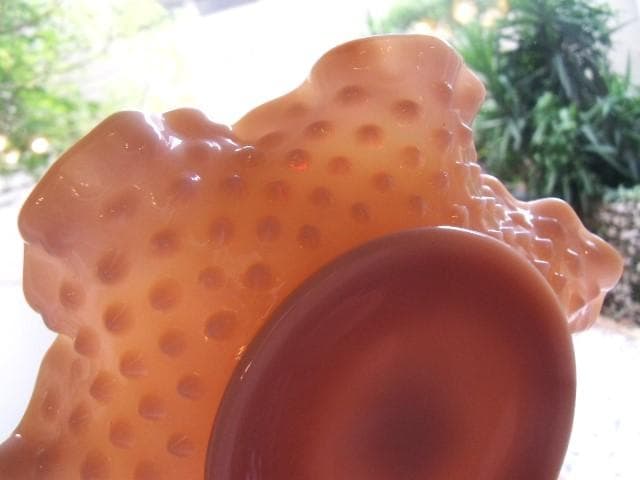 アメリカ製　フェントン社　ホブネイルガラスナッピーボウル　レアカラー