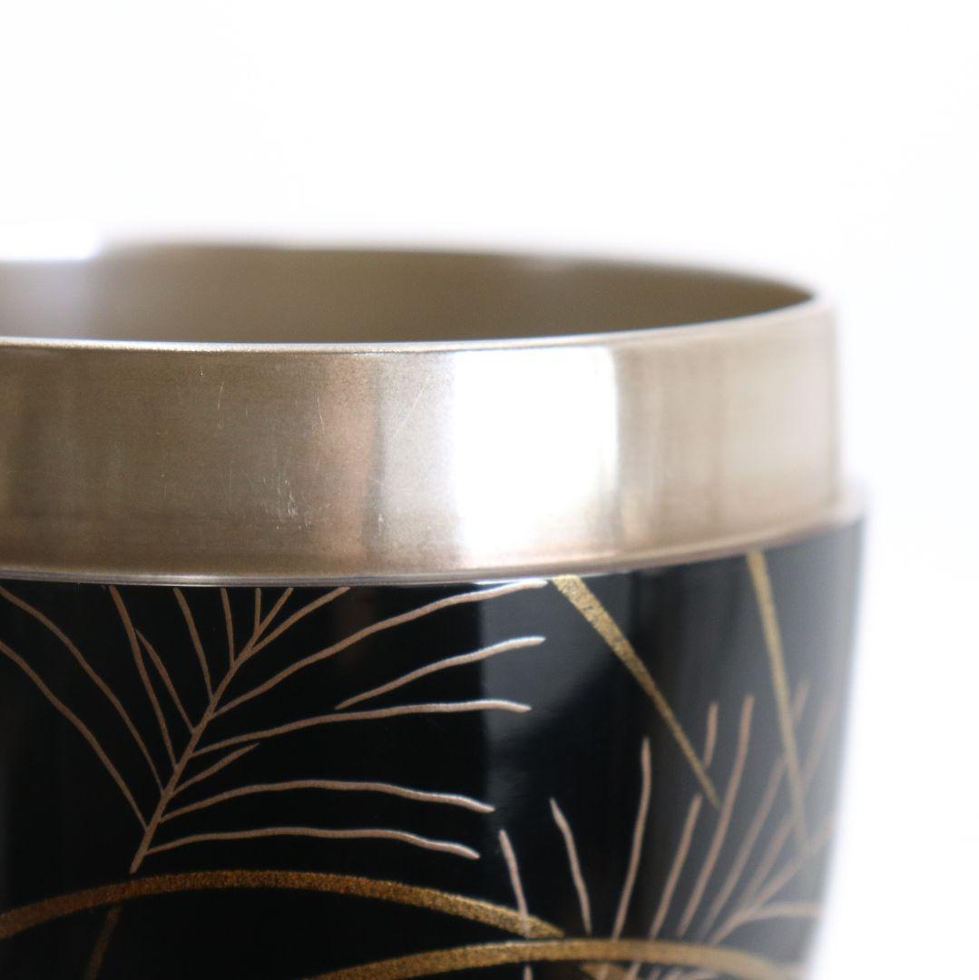 坂一男作 芒(すすき)蒔絵 大棗 秋草 内銀溜塗 茶道具 共箱共布　SX1006