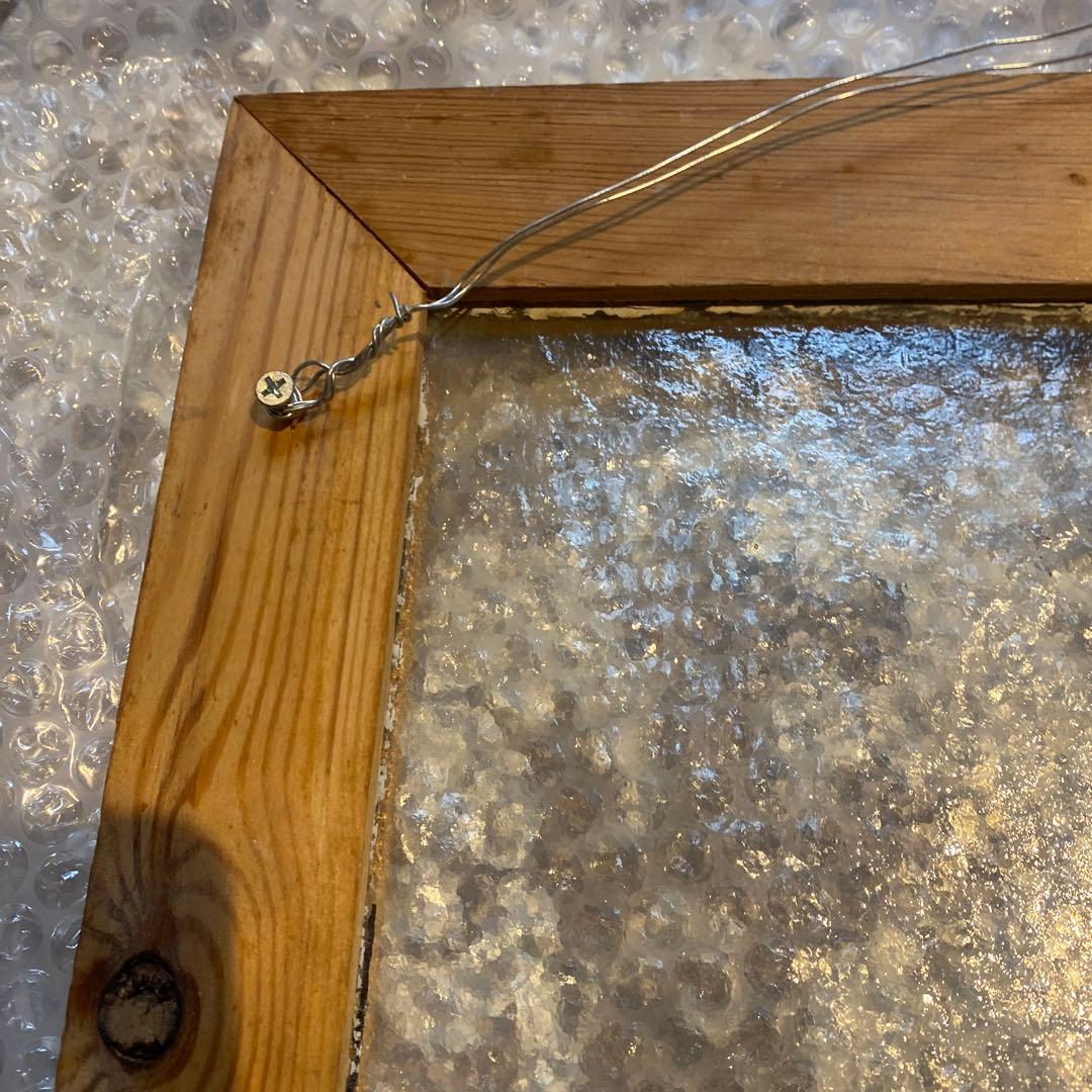 花のモチーフ ステンドグラス 木製フレーム