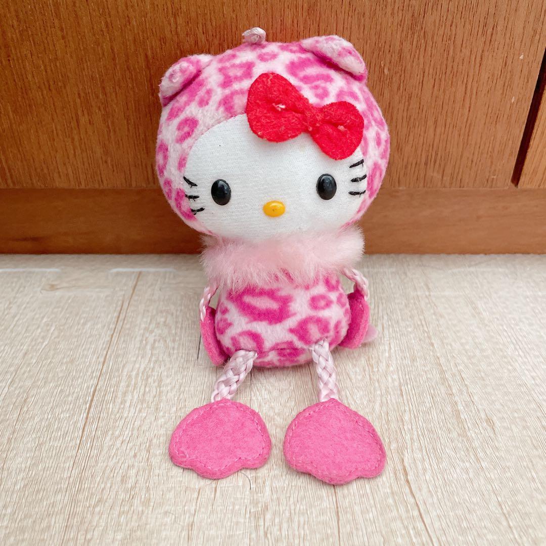 ハローキティ ヒョウ柄 マスコット ピンク 2008年 ぬいぐるみ