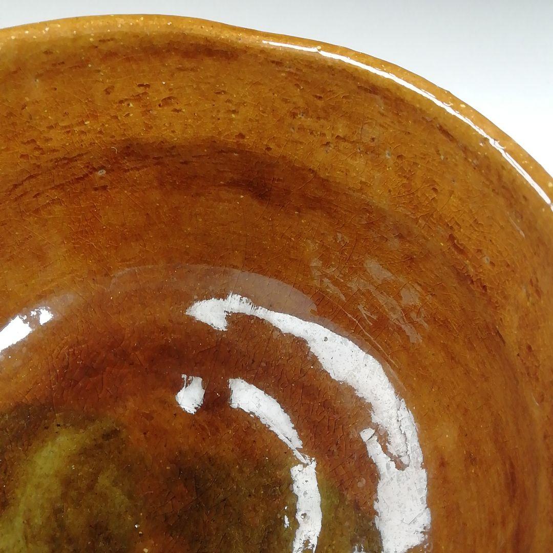 Ｗ８９　茶碗　『大樋焼』『猿の絵』『中村長阿弥 造』　共箱　抹茶碗　茶道具