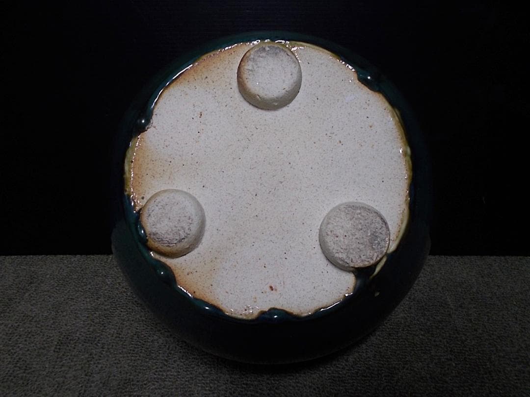 茶道具 風炉釜セット 霰茶釜 釜環 未使用五徳 織部風炉 敷板 前瓦 送料込み