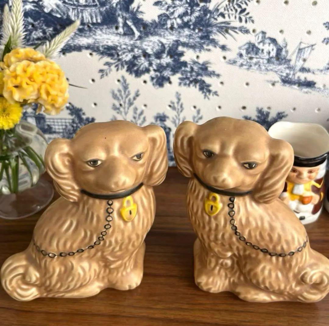 英国ヴィンテージ ♤ スタッフォードシャードッグ 小さめ14cm