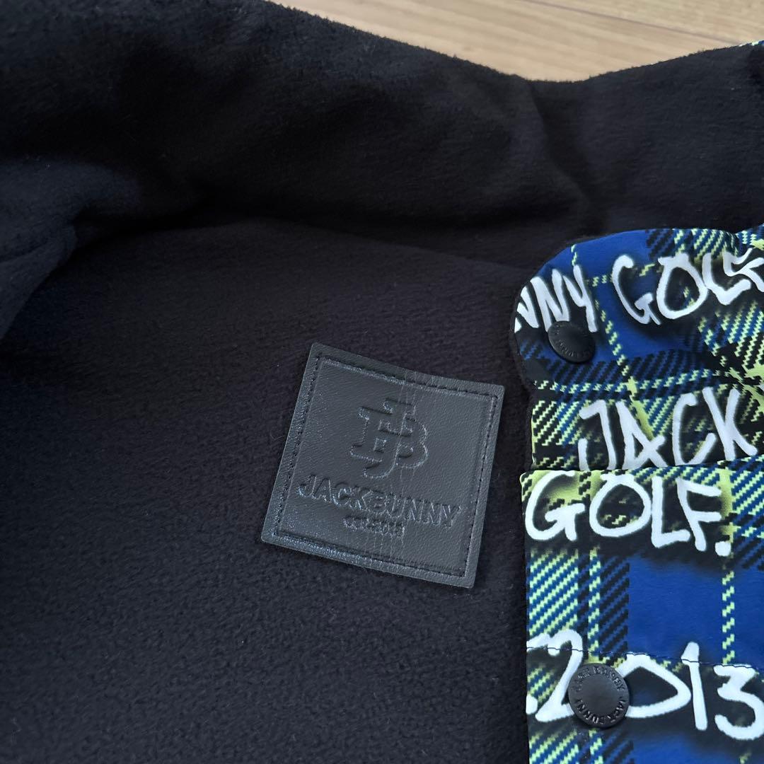 新品　ジャックバニー　メンズ　リバーシブル中綿ベスト　ブラックグリーン　L