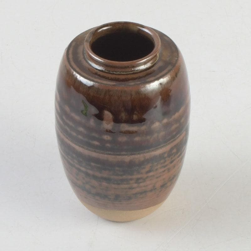 茶道具　高取焼　喜恵造　肩衝茶入　仕覆付二点付　共箱　V　9538