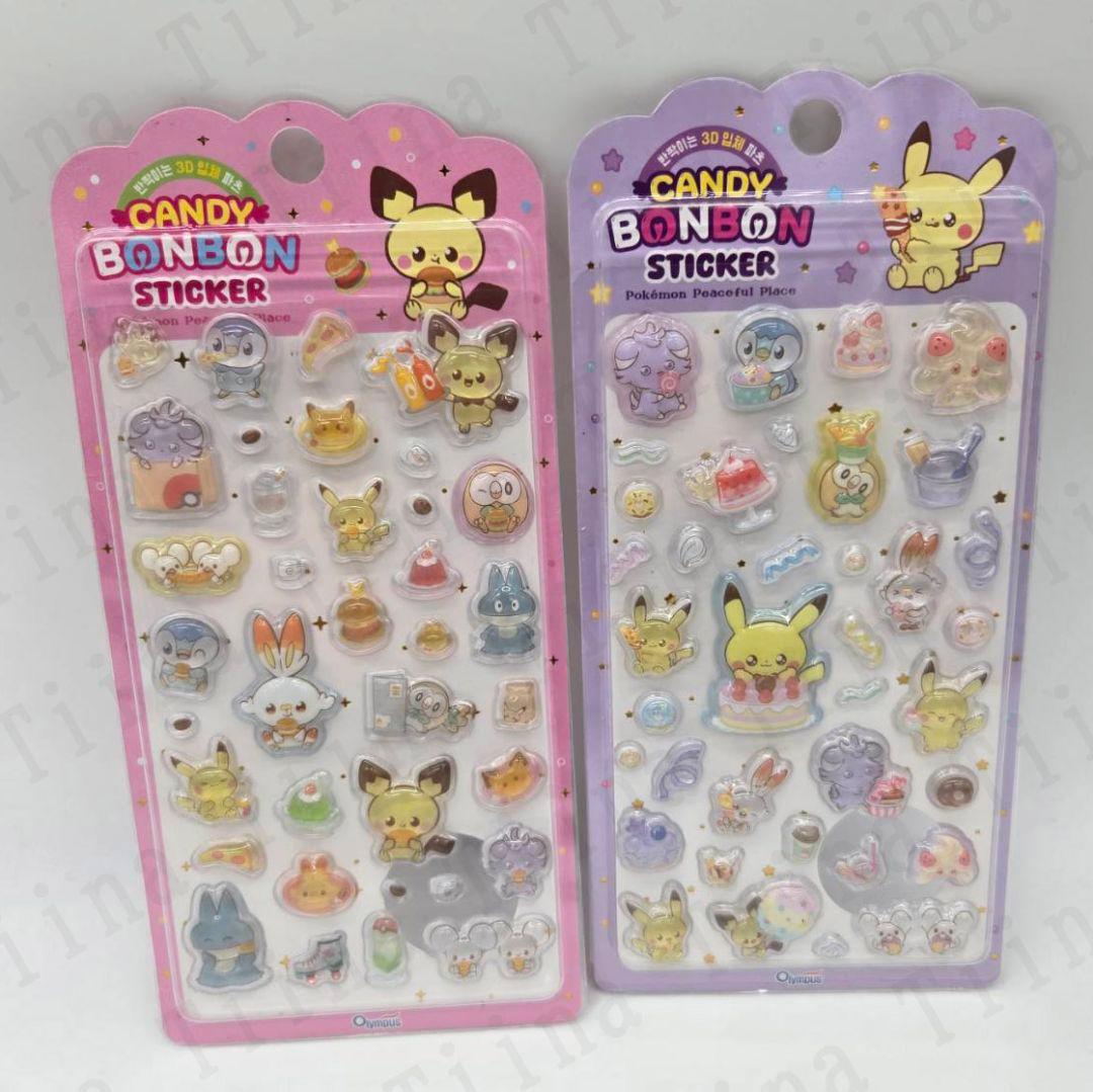 40枚 正規品 ポケモン　3d シール　韓国限定　ピカチュウ　ピチュー