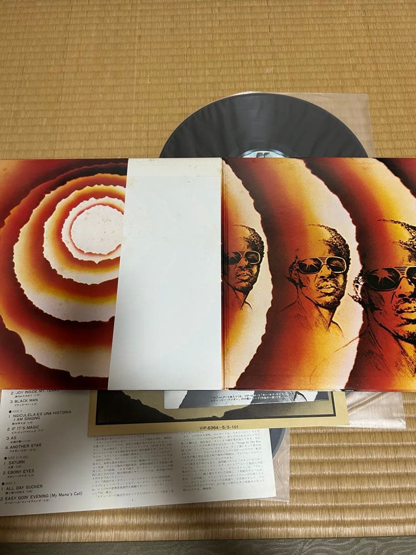 初回LPスティービーワンダー　キーオブライフ　国内盤　付属品全てありポスター