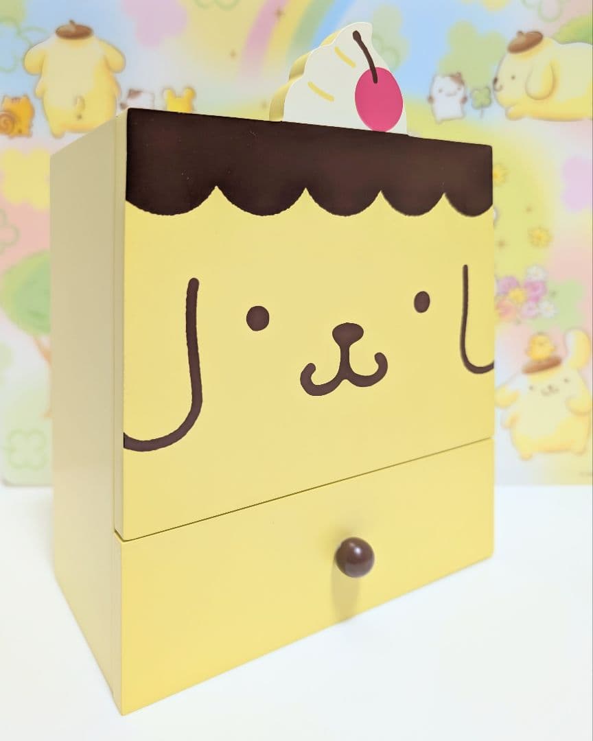 ポムポムプリン　木製　ミニチェスト　小物入れ　アクセサリーケース