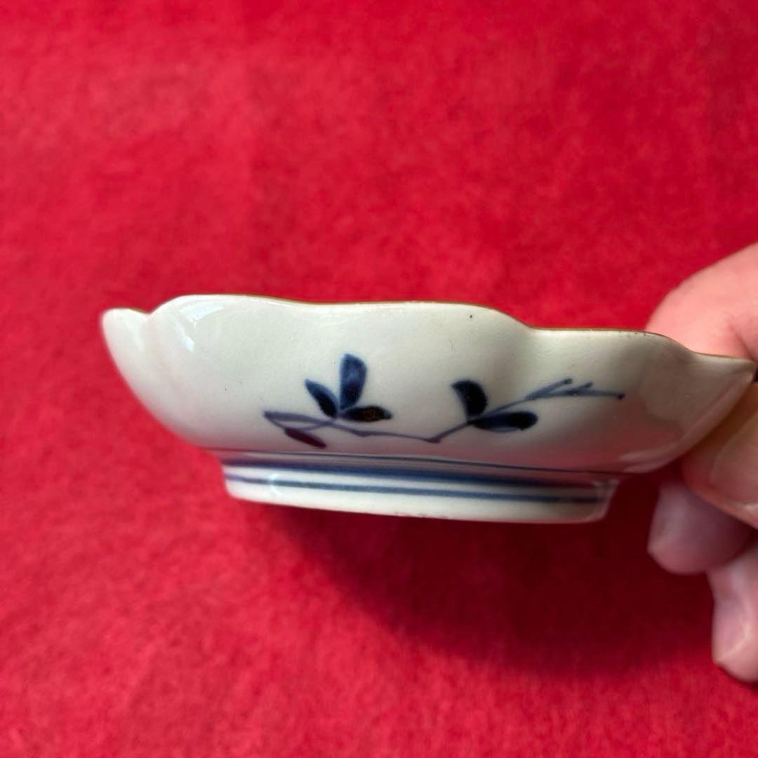古伊万里　色絵　茄子文　小皿　5枚組