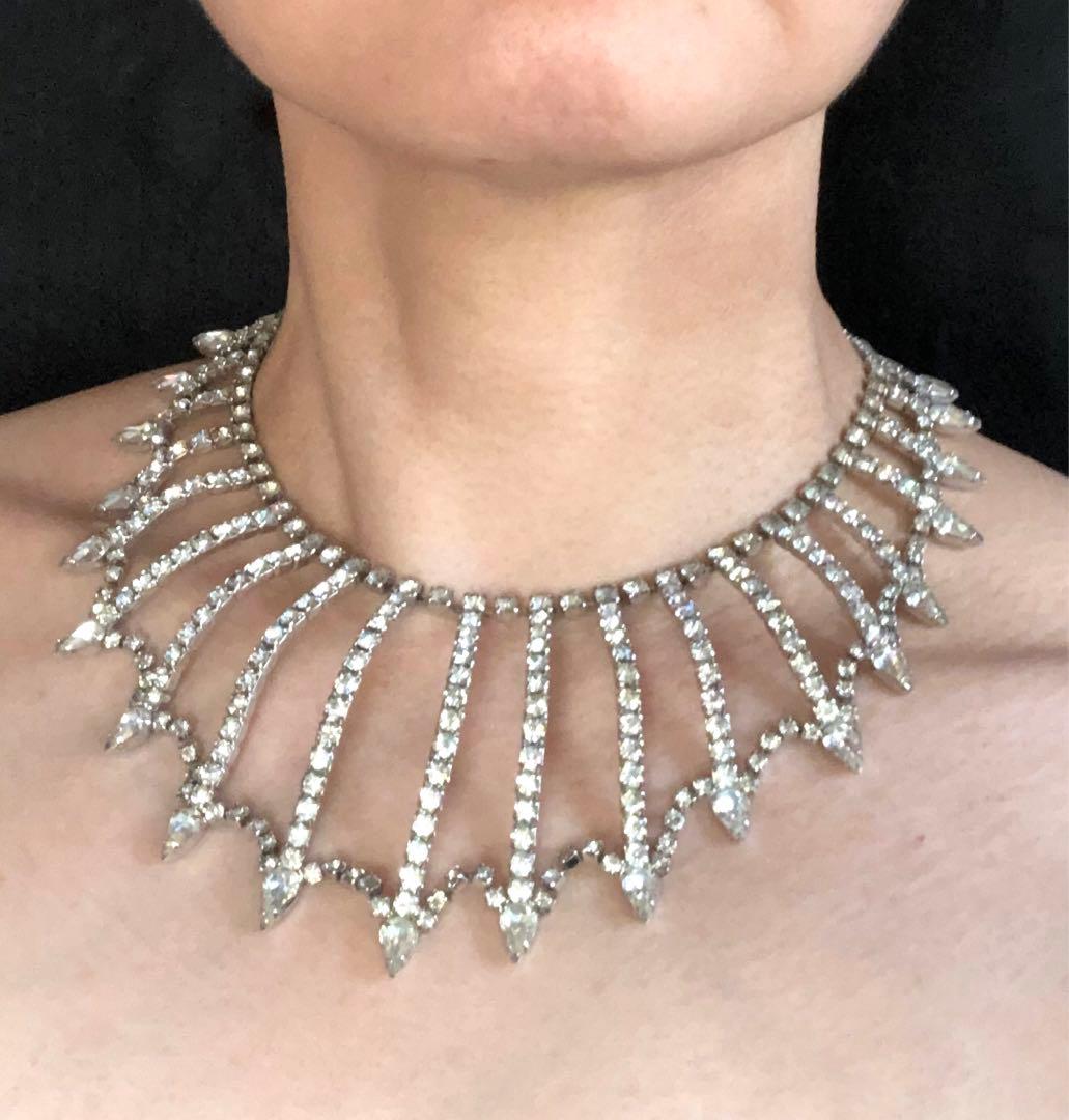 kramer社　コスチュームジュエリー　ネックレス　ラインストーン　クレーマー社