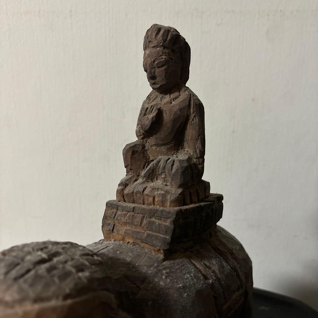 古い木彫　普賢菩薩　仏像　古美術　アンティーク　古道具　骨董　木造　李朝　中国