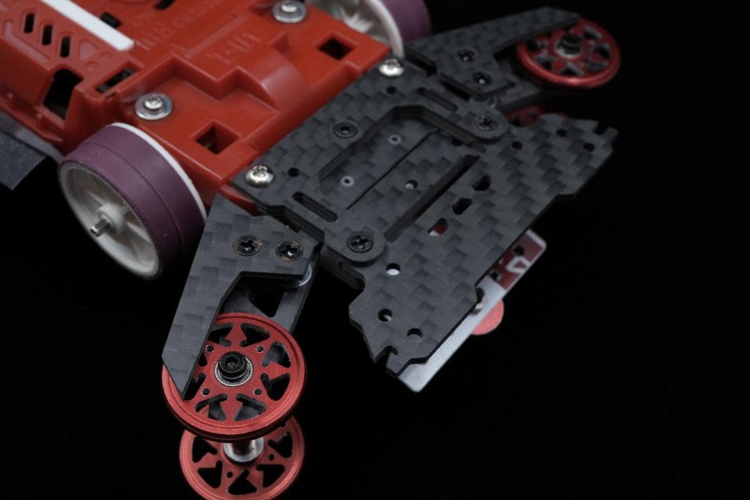 ミニ四駆 MSフレキ 完成品　Type-F x デュアルリッジ　赤機甲