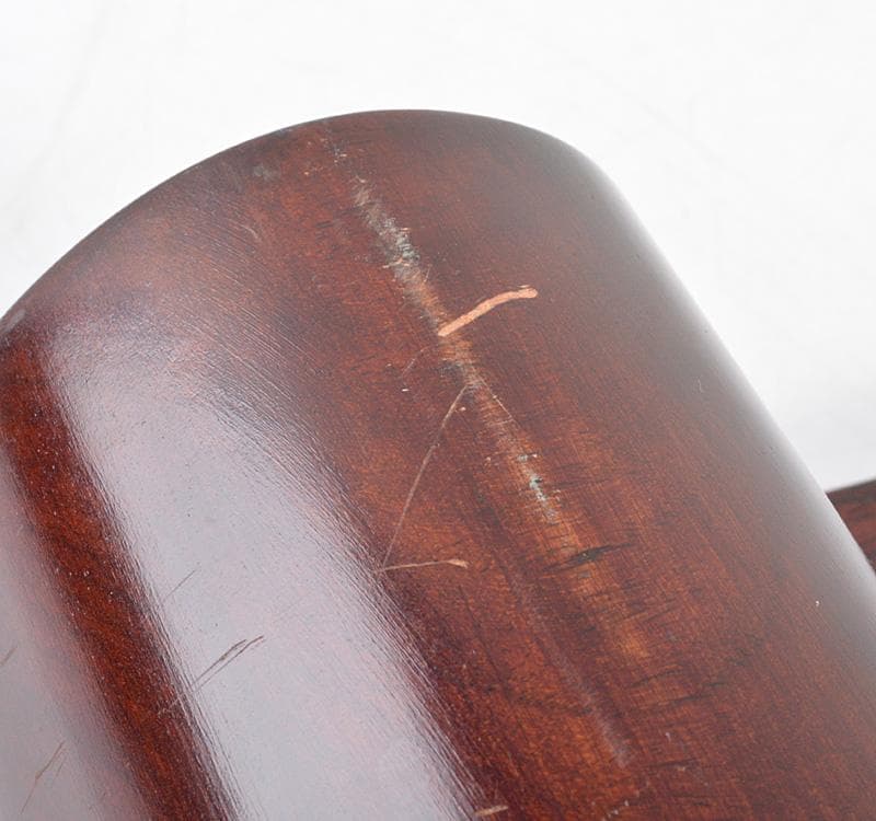 中国　唐木紫壇製　銀線象嵌　巻卓　平卓　飾台　香炉台　M　R4772C