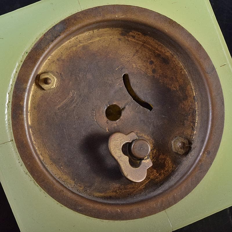 アンティーク　精工舎　ウランガラス　手巻き置時計　ジャンク品　V　R7735