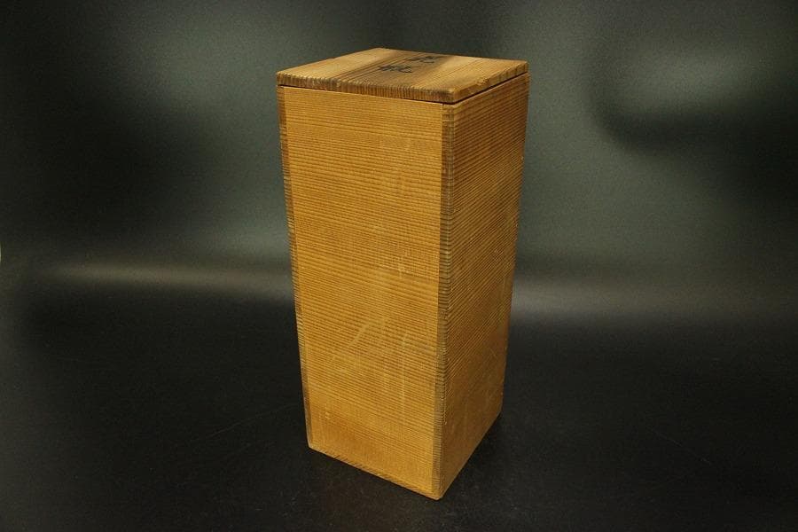 アンティーク 緑色 切子ガラス 花瓶(A962)