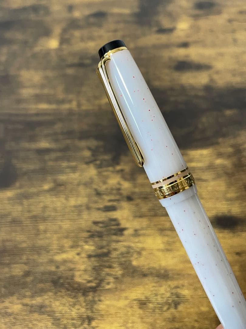 試筆のみ　四季織　雪椿　万年筆　MF セーラー　万年筆　コンバーター＆ケース付き