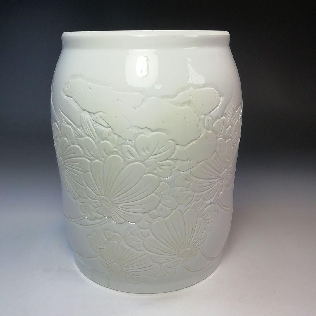 Ｓ７８２　水指　『出石焼』『白磁』『昇山窯　小嶋昇山作』　共箱　茶道具