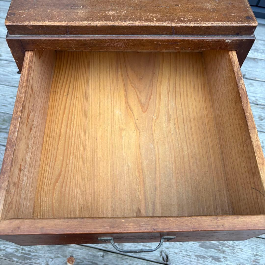 昭和レトロ アンティーク 古家具 道具箱 木製チェスト 4段 タンス 小箪笥