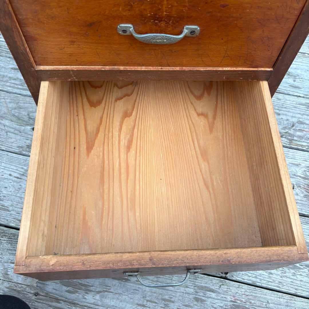 昭和レトロ アンティーク 古家具 道具箱 木製チェスト 4段 タンス 小箪笥