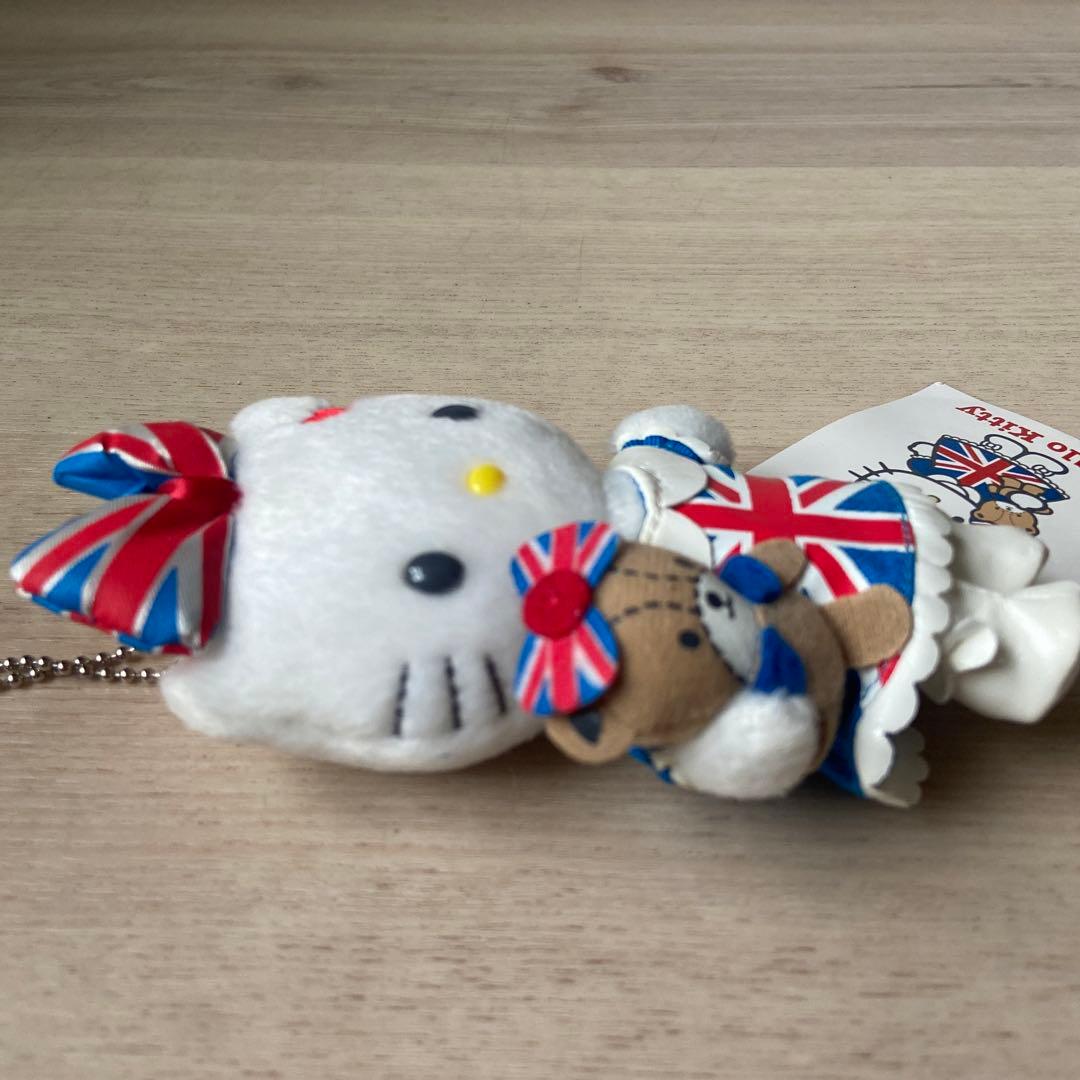 サンリオキティ マスコットキーホルダーユニオンジャックタイニーチャムぬいぐるみ