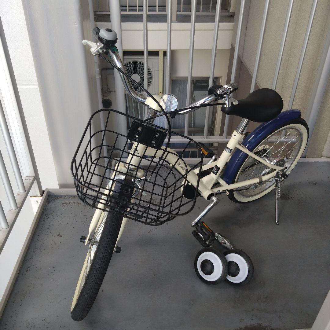 あさひイノベーションファクトリー　18インチ　キッズ幼児用自転車　カゴ＆補助輪付