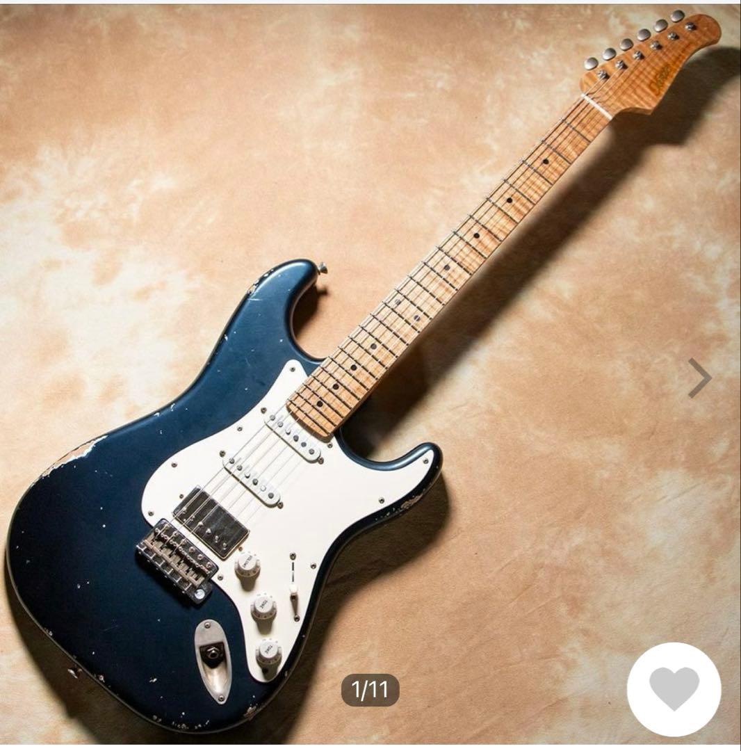 XoticギターXSC-2 5Aネック メルセデスブルーミディアムエイジド加工