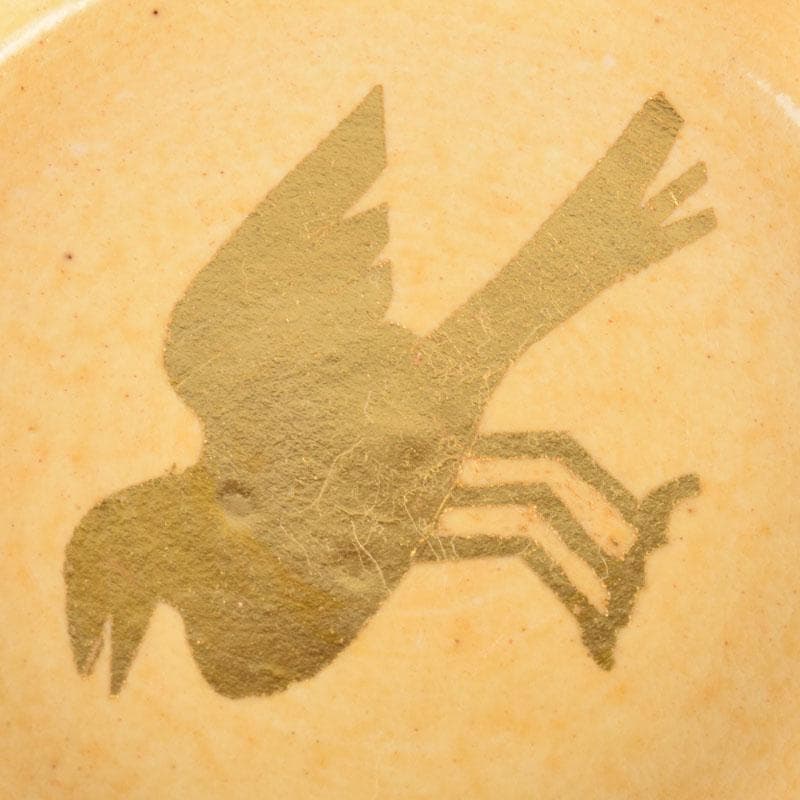 茶道具　日吉窯　加藤丈佳造　北斗七星鳥文　香合　共布共箱　V　8456